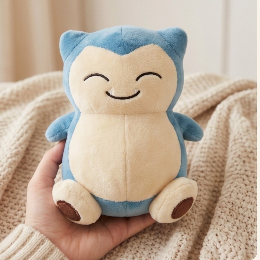 Pokemon Center 2007 Snorlax Plush 7 Inch Blue Cream Stuffed Toy
